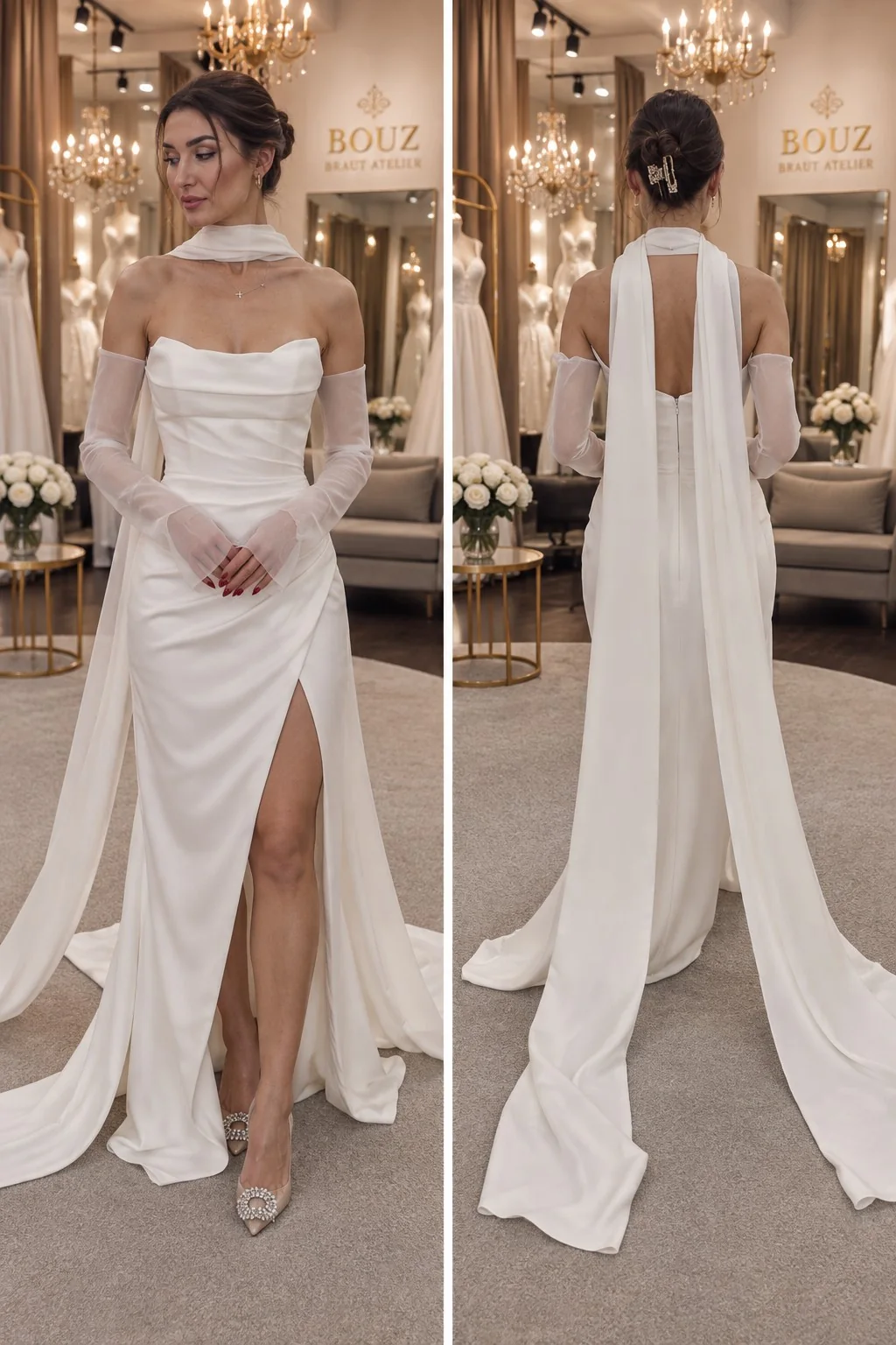 BOUZ 27-003, Clean & Modern Brautkleid der Kollektion 2027 im BOUZ Braut Atelier Wetzlar