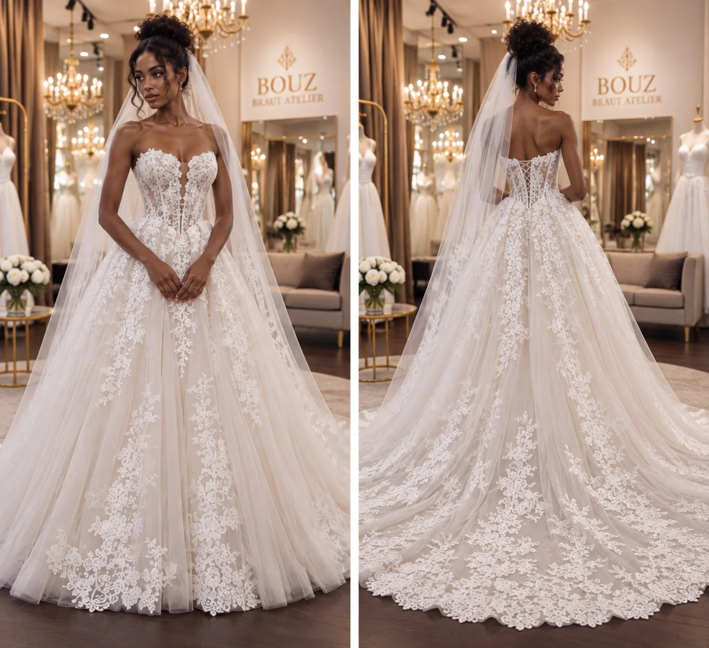 BOUZ 27-004, Prinzessin Brautkleid der Kollektion 2027 im BOUZ Braut Atelier Wetzlar