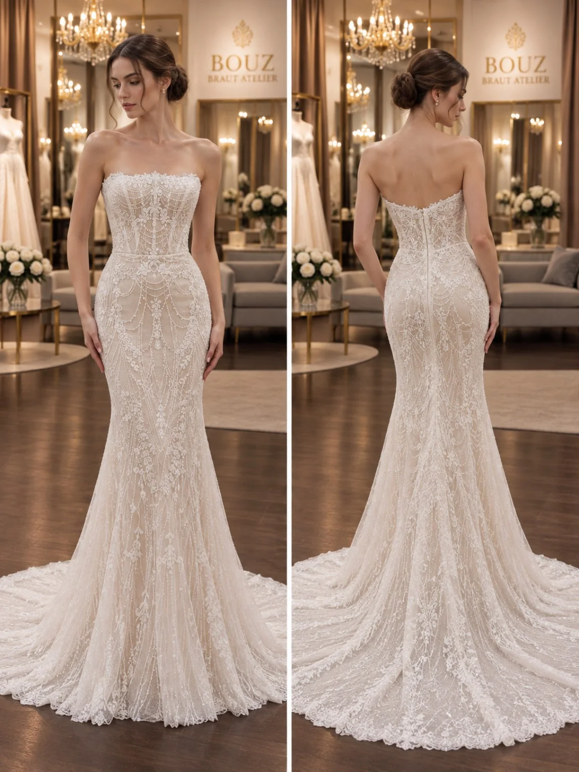 BOUZ 27-007, Meerjungfrau Brautkleid der Kollektion 2027 im BOUZ Braut Atelier Wetzlar