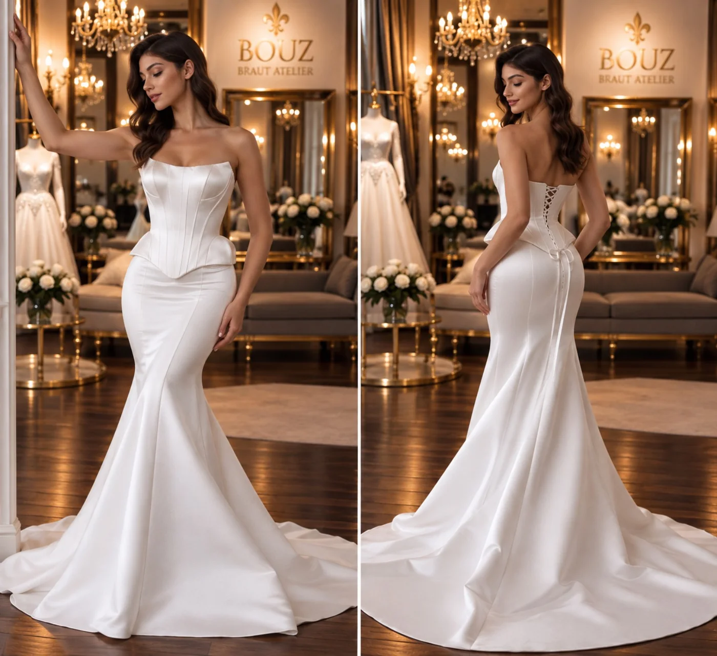 BOUZ 27-014, Meerjungfrau Brautkleid der Kollektion 2027 im BOUZ Braut Atelier Wetzlar