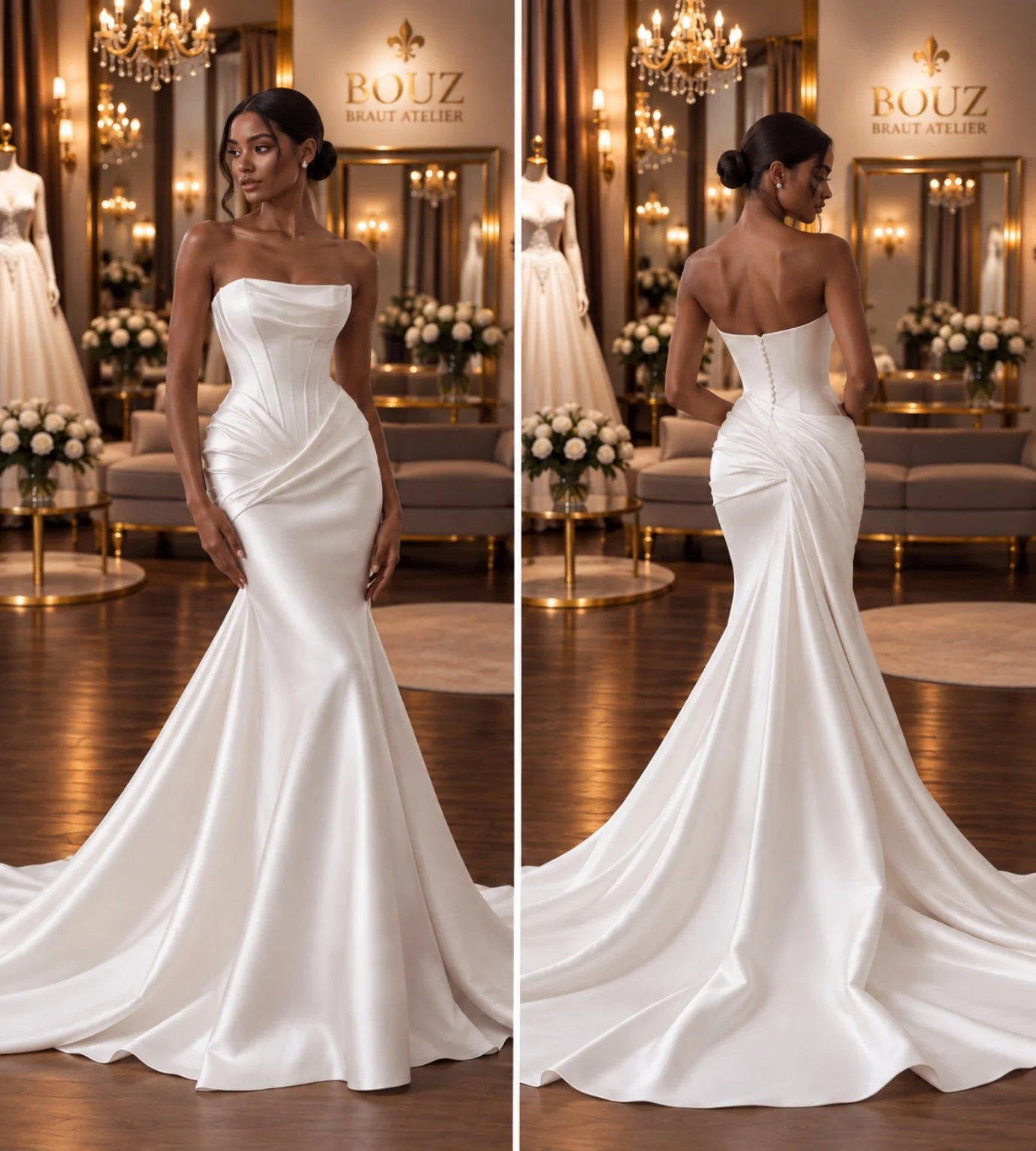 BOUZ 27-015, Meerjungfrau Brautkleid der Kollektion 2027 im BOUZ Braut Atelier Wetzlar