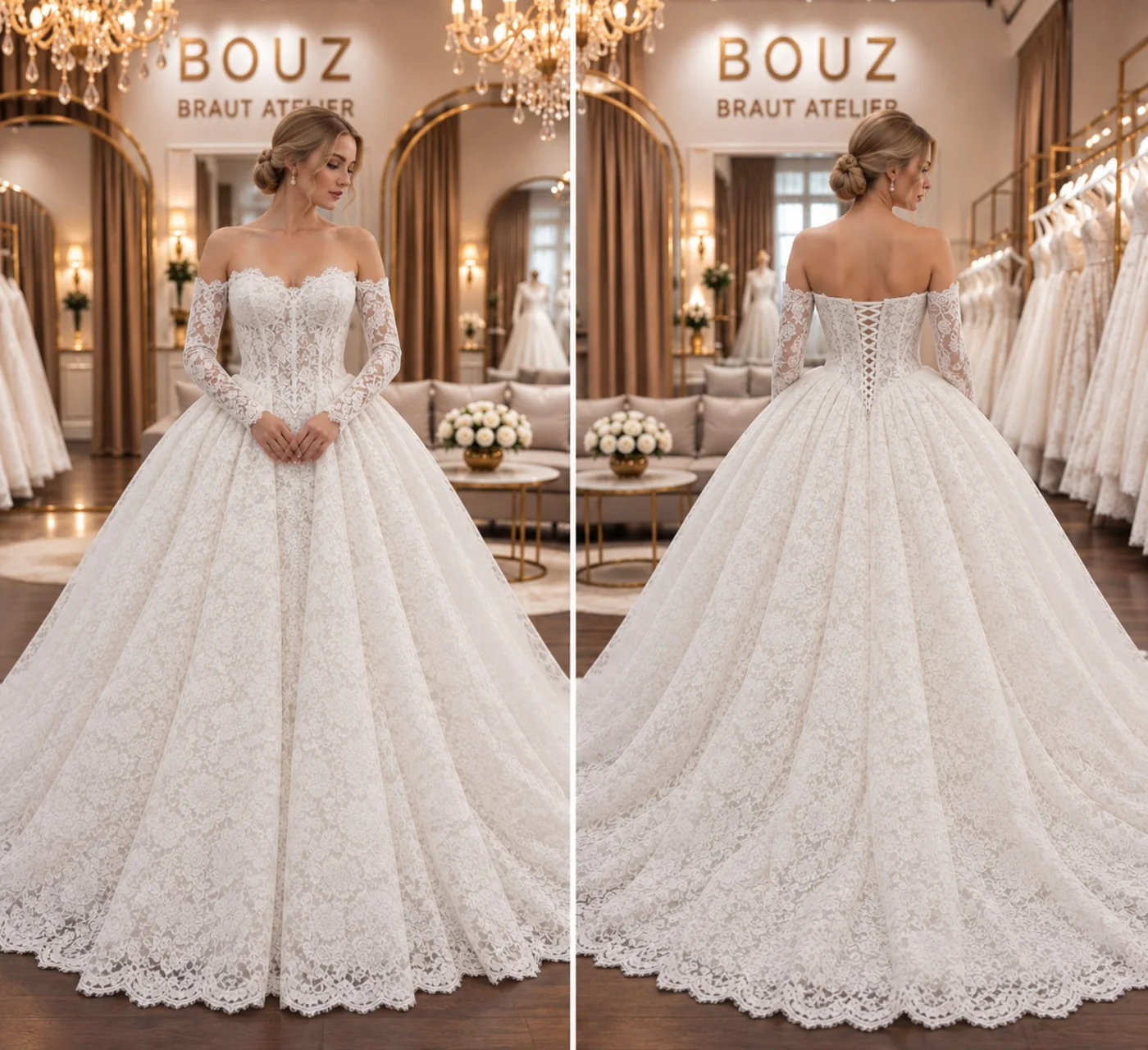 BOUZ 27-018, Prinzessin Brautkleid der Kollektion 2027 im BOUZ Braut Atelier Wetzlar