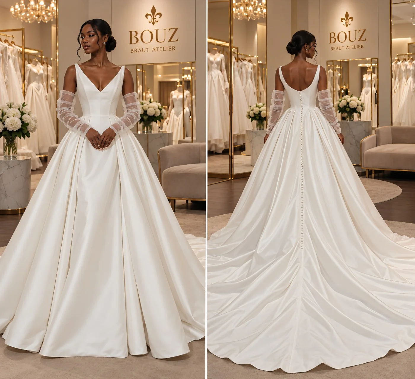BOUZ 27-023, A-Linie Brautkleid der Kollektion 2027 im BOUZ Braut Atelier Wetzlar